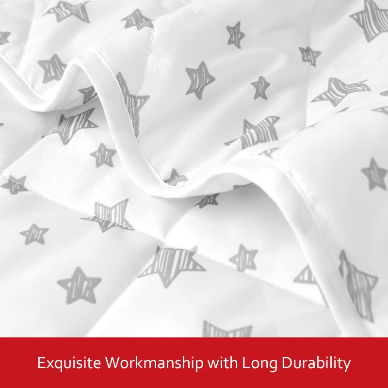 Moonsea Baby Blanket for Boys  Pet Blanket Kids Toddler Comforter Quilted with White Star Print  Ultra Soft and Comfortable Baby Comforter Down Alternative Crib Comforter  39x47 Inches - Image 3